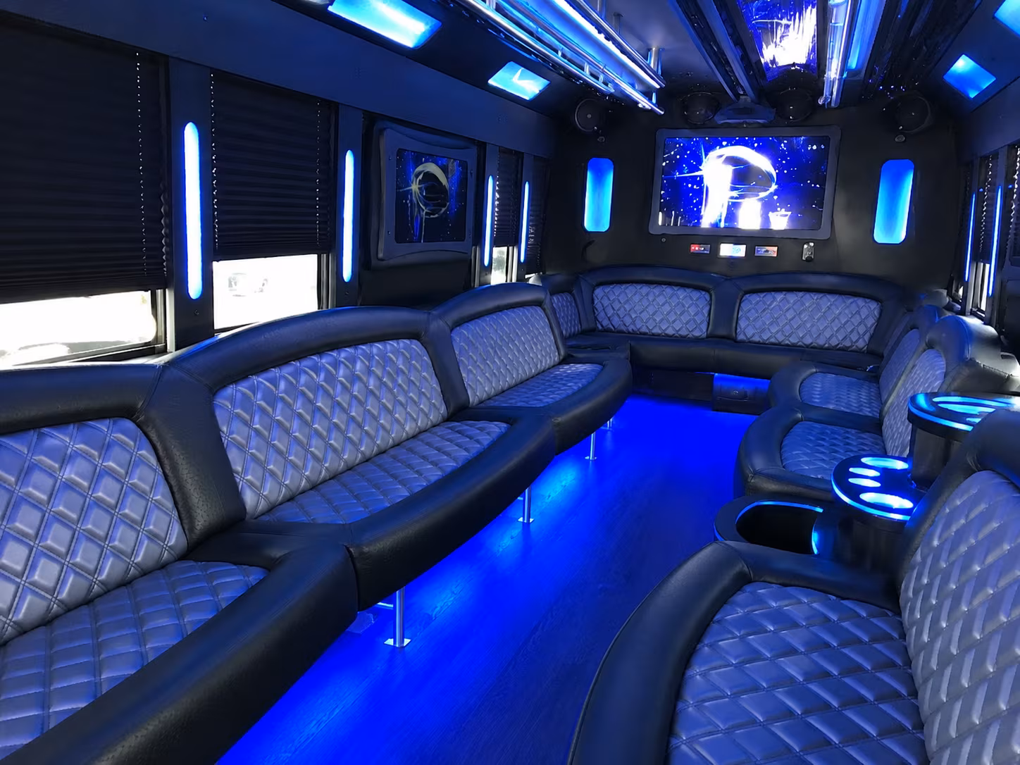 Kansas City Bachelor & Bachelorette Transportation party bus interior