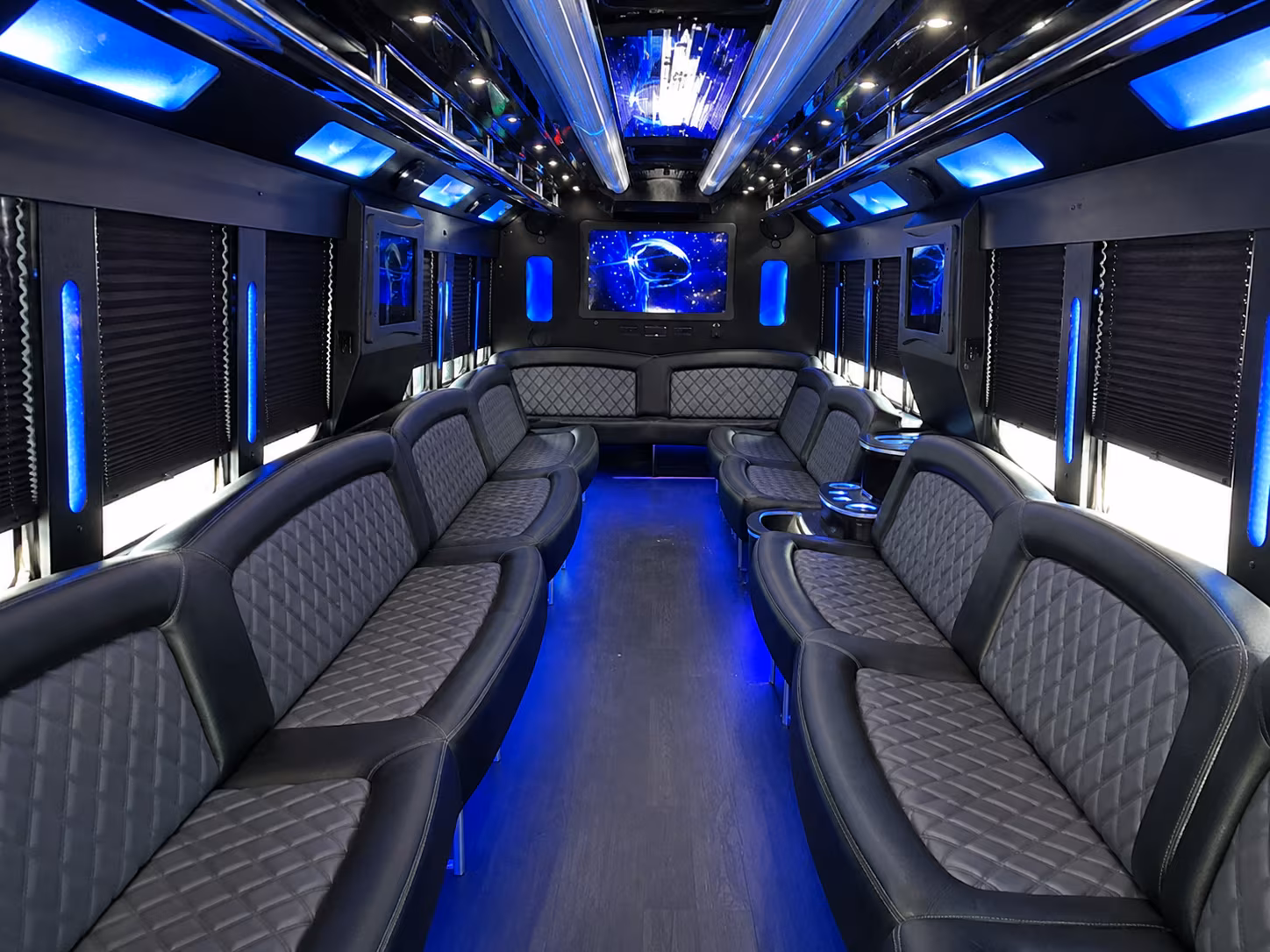 Kansas City Birthday, Sweet 16, & Quinceañera Transportation party bus interior