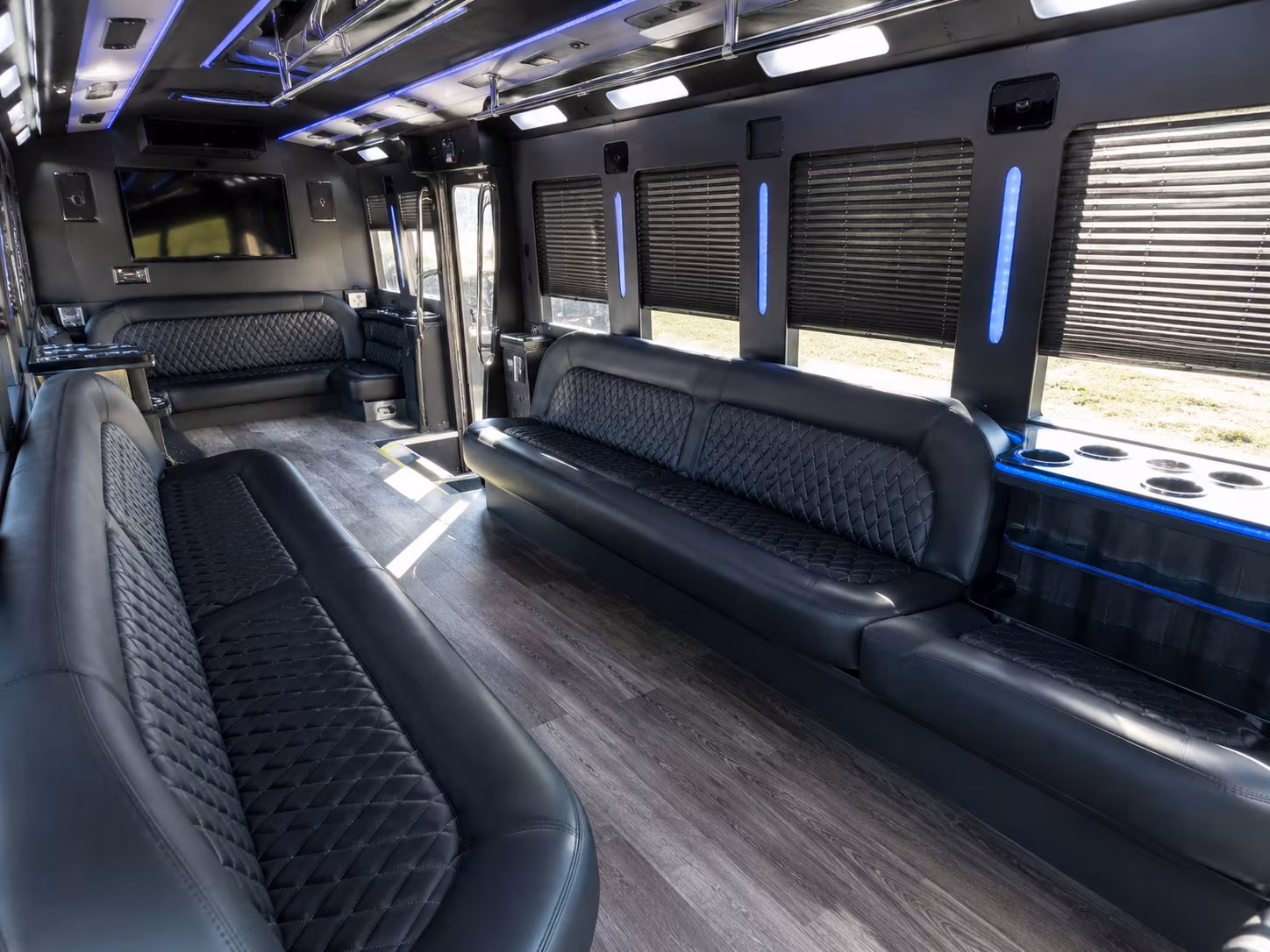 Kansas City Wedding Transportation party bus interior